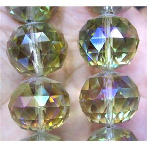 chinese crystal glass bead, faceted round, approx 15mm dia, 15pcs per st