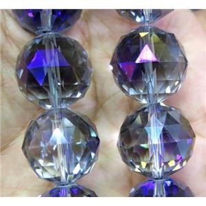 chinese crystal glass bead, faceted round, approx 20mm dia, 12pcs per st