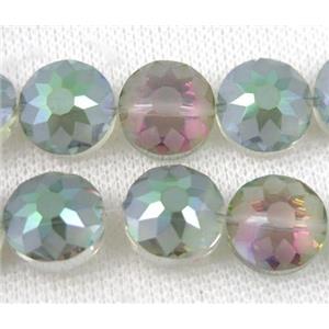 chinese crystal glass bead, faceted square, approx 18mm dia, 15pcs per st