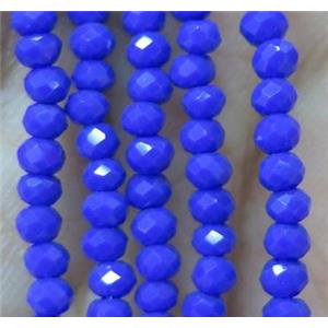 chinese crystal glass bead, faceted rondelle, deep-blue, approx 2mm, 200pcs per st