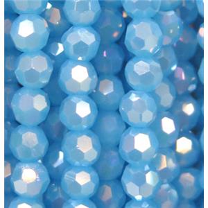 chinese crystal bead, faceted round AB color, approx 4mm dia, 100pcs per st