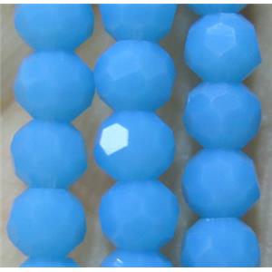 Chinese Crystal Beads, faceted round, blue, approx 4mm dia, 100pcs per st