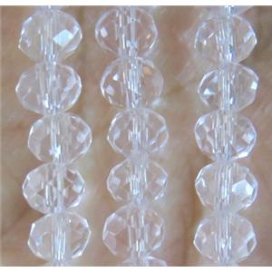 clear Chinese crystal bead, faceted rondelle, approx 3x4mm, 150 pcs per st
