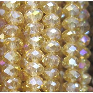 Chinese crystal bead, faceted rondelle, approx 3x4mm, 150 pcs per st