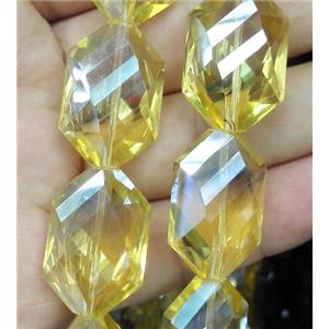 Chinese crystal bead, faceted, champagne, approx 18x25mm, 15pcs per st