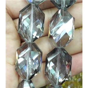 Chinese crystal bead, faceted, approx 18x25mm, 15pcs per st