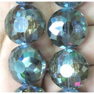 Chinese crystal bead, faceted flat round, approx 18mm dia, 18pcs per st