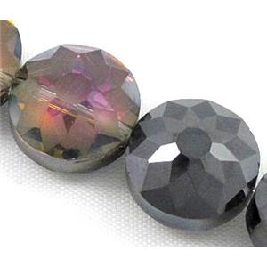 cut glass crystal bead, sun flower, 14mm dia