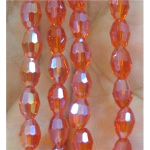 Chinese Crystal Beads, faceted oval, approx 4x6mm. 72pcs per st