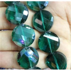 chinese crystal bead, faceted, twist round, approx 22mm dia, 15pcs per st