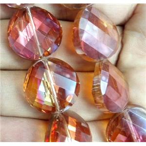 chinese crystal bead, faceted, twist round, approx 18mm dia, 20pcs per st