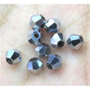 chese crystal bead, bicone, approx 4mm dia