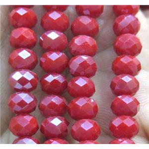Chinese crystal glass bead, faceted rondelle, approx 6mm dia, 100pcs per st