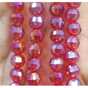 Chinese crystal glass bead, faceted round, approx 6mm dia, 72pcs per st