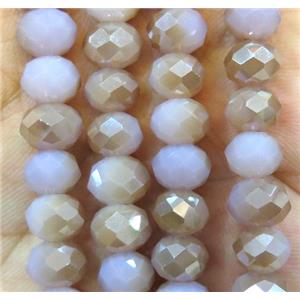 Chinese crystal glass bead, faceted rondelle, approx 8mm dia, 72pcs per st