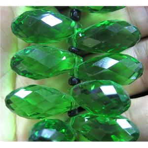 Chinese crystal glass bead, faceted teardrop, approx 10x18mm, 100pcs per st