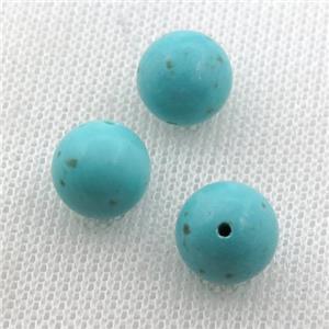 round Magnesite Turquoise Beads with halfHole, approx 6mm dia