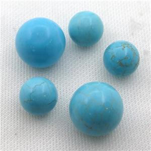 Magnesite Turquoise sphere beads, nohole, approx 16mm dia