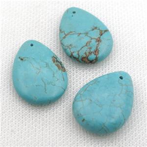 Magnesite Turquoise teardrop pendant, approx 22-30mm