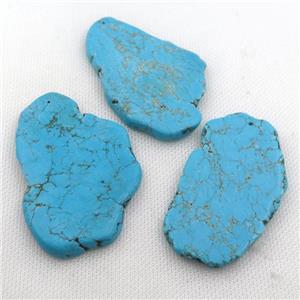 blue Magnesite Turquoise slice pendant, freeform, approx 40-70mm