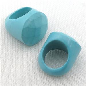 Magnesite Turquoise Rings, approx 28-34mm, 20mm