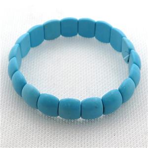 Magnesite Turquoise Bracelet, stretch, approx 10-13mm, 52mm dia