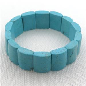 Magnesite Turquoise stretchy Bracelets, approx 14-18mm, 53mm dia