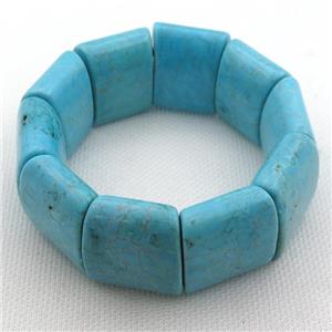 Magnesite Turquoise stretchy Bracelets, approx 25-30mm, 58mm dia