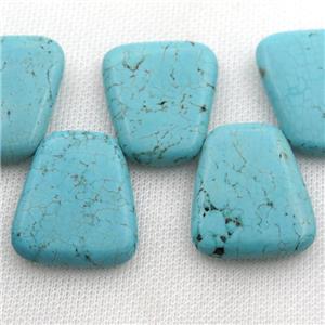 Magnesite Turquoise trapeziform beads, approx 20mm, 28-32mm