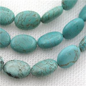 Magnesite Turquoise beads, oval, approx 10-14mm