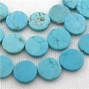 Magnesite Turquoise beads, circle, approx 16mm dia