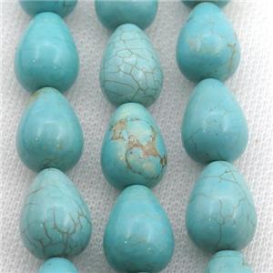 Magnesite Turquoise beads, teardrop, approx 13-18mm