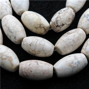 white Magnesite Turquoise beads, barrel, approx 15-25mm