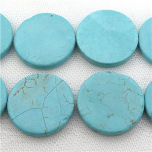 Magnesite Turquoise beads circle, approx 33mm dia