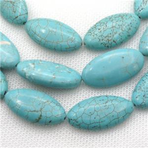 Magnesite Turquoise beads oval, approx 15-30mm