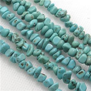 Magnesite Turquoise chip beads, approx 6-8mm