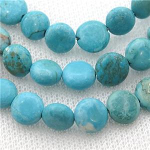 Magnesite Turquoise circle beads, approx 8mm