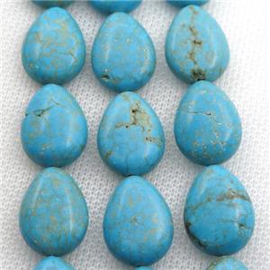 Magnesite Turquoise beads, teardrop, approx 15-20mm