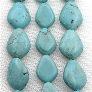 Magnesite Turquoise beads teardrop, approx 15-19mm