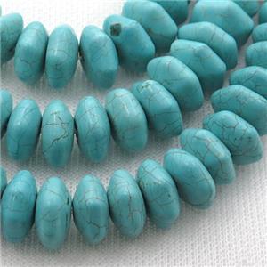 Magnesite Turquoise hexagon beads, approx 14mm