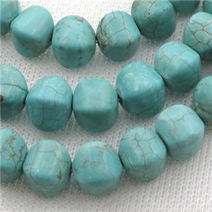 green Magnesite Turquoise lantern beads, approx 10mm
