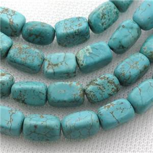Magnesite Turquoise beads, cuboid, approx 7-12mm