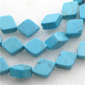 Magnesite Turquoise rhombus beads, approx 10-13mm