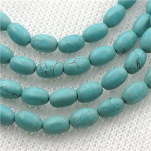 green Magnesite Turquoise barrel beads, approx 4-6mm