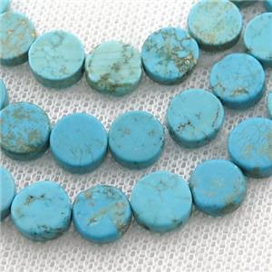 Magnesite Turquoise circle beads, approx 8mm