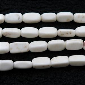white Magnesite Turquoise cuboid beads, approx 5-9mm