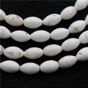 white Magnesite Turquoise rice beads, approx 5-8mm