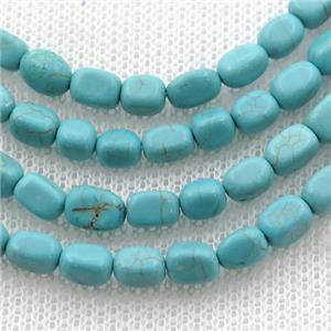 blue Magnesite Turquoise cuboid beads, approx 4-6mm