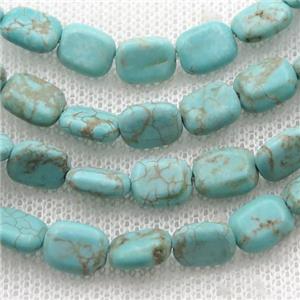 Magnesite Turquoise beads, rectangle, approx 6-8mm