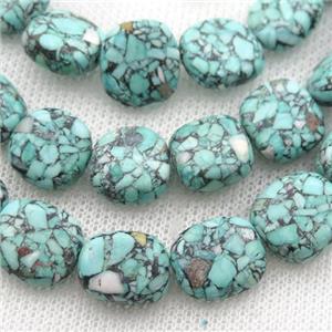 Mosaic Turquoise beads, square, approx 12mm